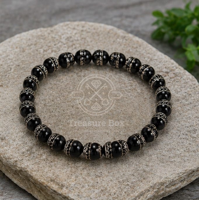Midnight Eclipse Bead Bracelet For Unisex By Treasure Box Nepal - image 2