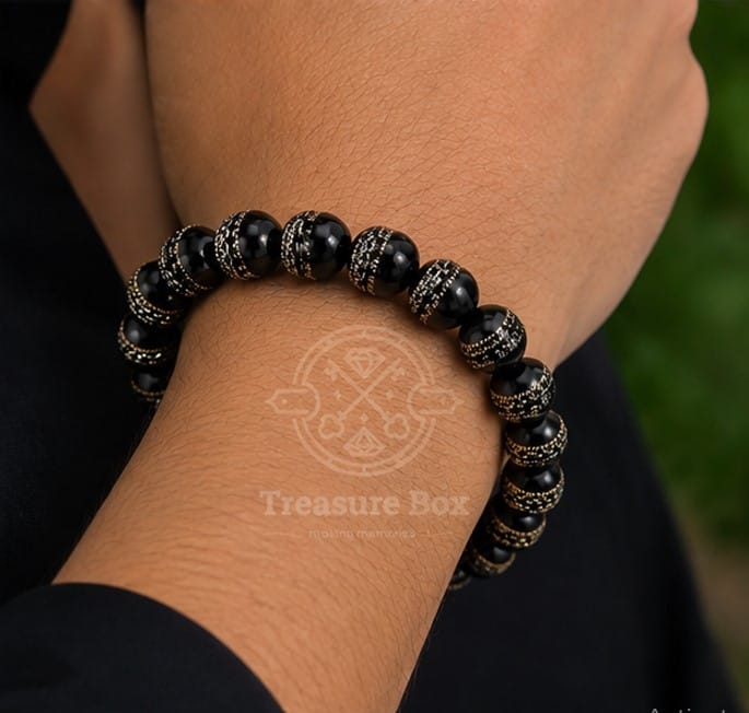 Midnight Eclipse Bead Bracelet For Unisex By Treasure Box Nepal - image 4