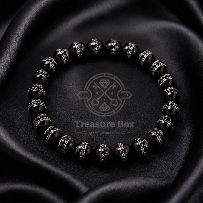 Midnight Eclipse Bead Bracelet For Unisex By Treasure Box Nepal - image 1