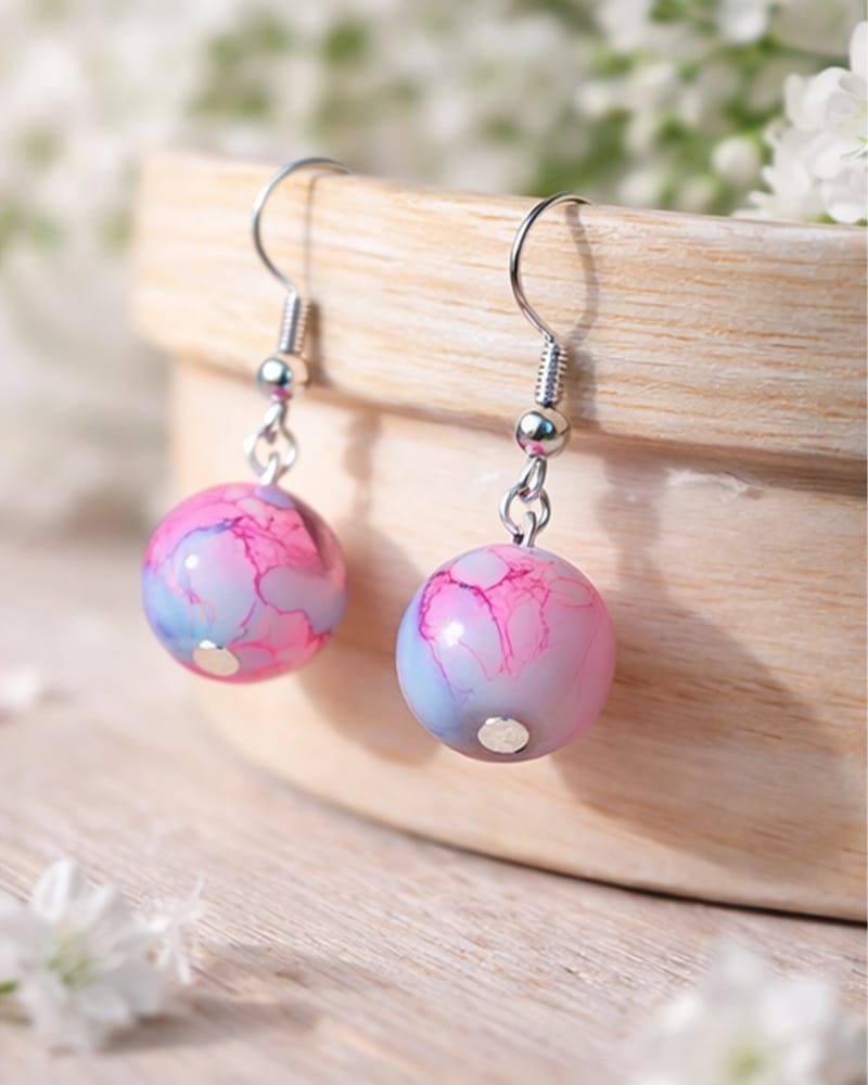 A Pair of Elegant and Pink Color Earing for Women by Treasure Box Nepal - image 3