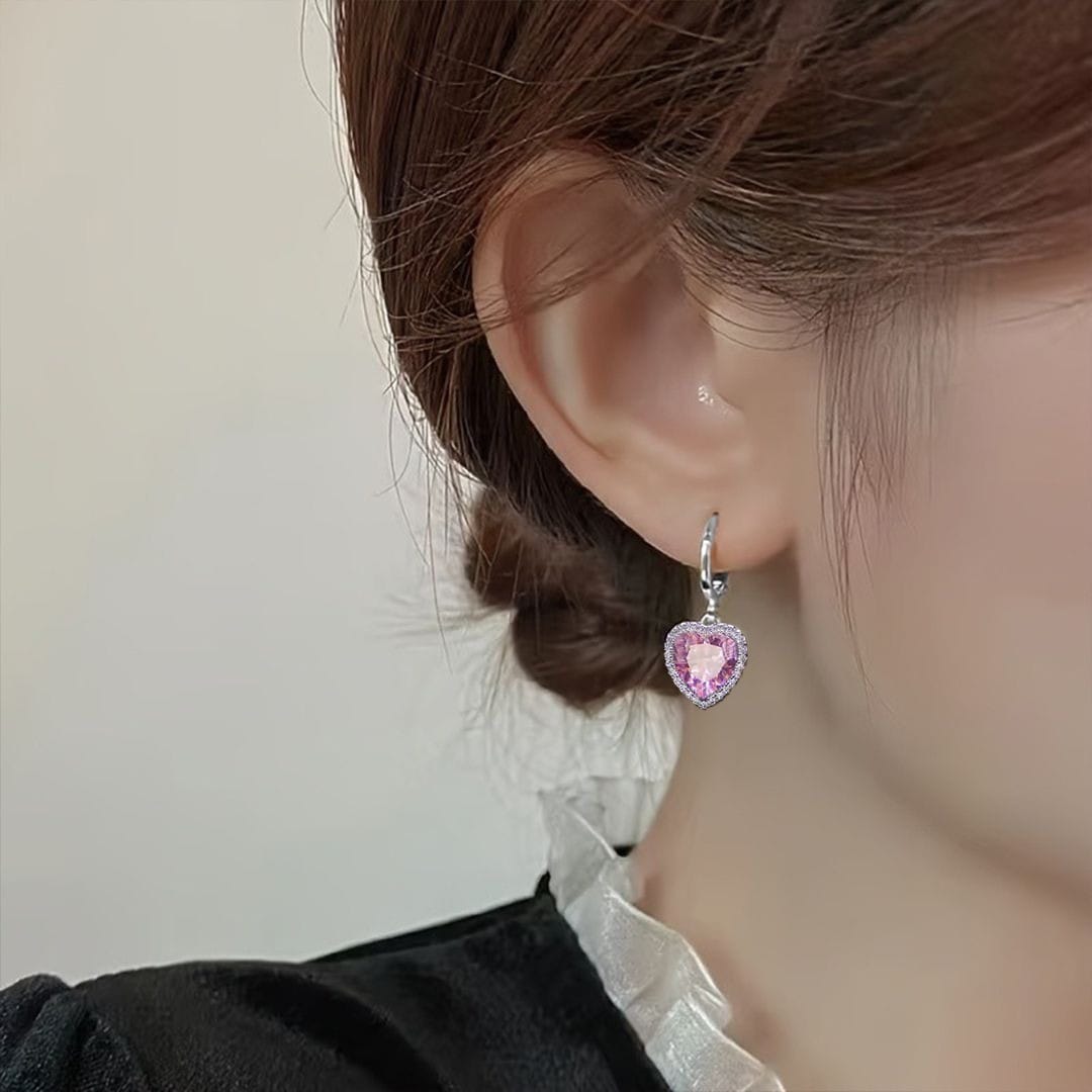 1 Pair of Elegant bohemian style heart-shaped earrings for Women by Treasure Box Nepal - image 3