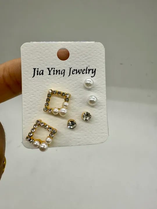 3 pair set of eartop for women - image 1