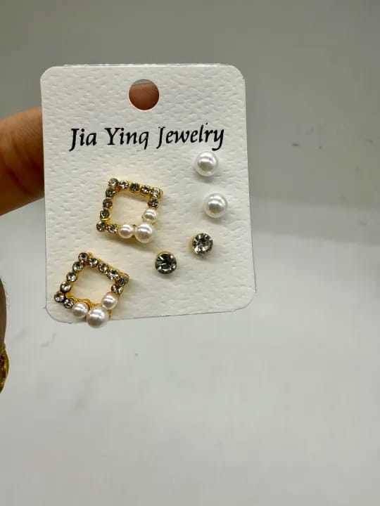 3 pair set of eartop for women - image 3