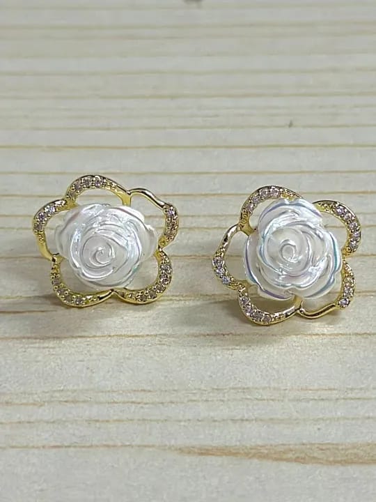 Beautiful Flower Earring for girls stainless steel - image 3