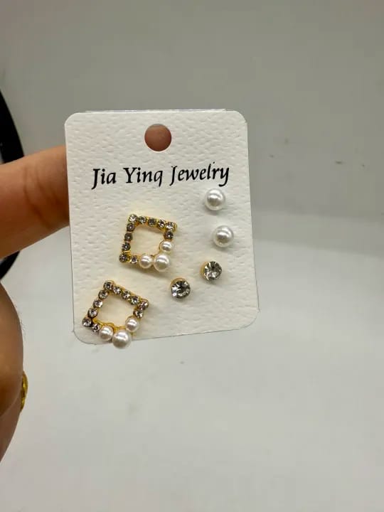 3 pair set of eartop for women - image 2