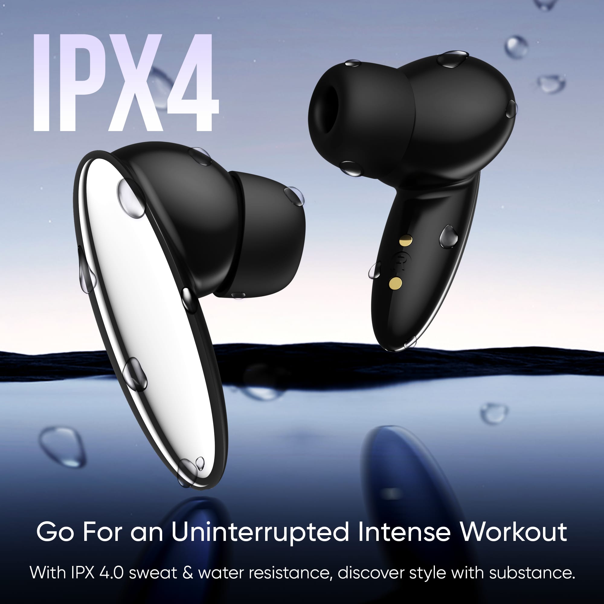 Mivi DuoPods N6/K6 (Re), TWS Earbuds With AI Noise Cancellation ,IPX4 Water Resistant, 13mm Electroplated Drivers - image 4
