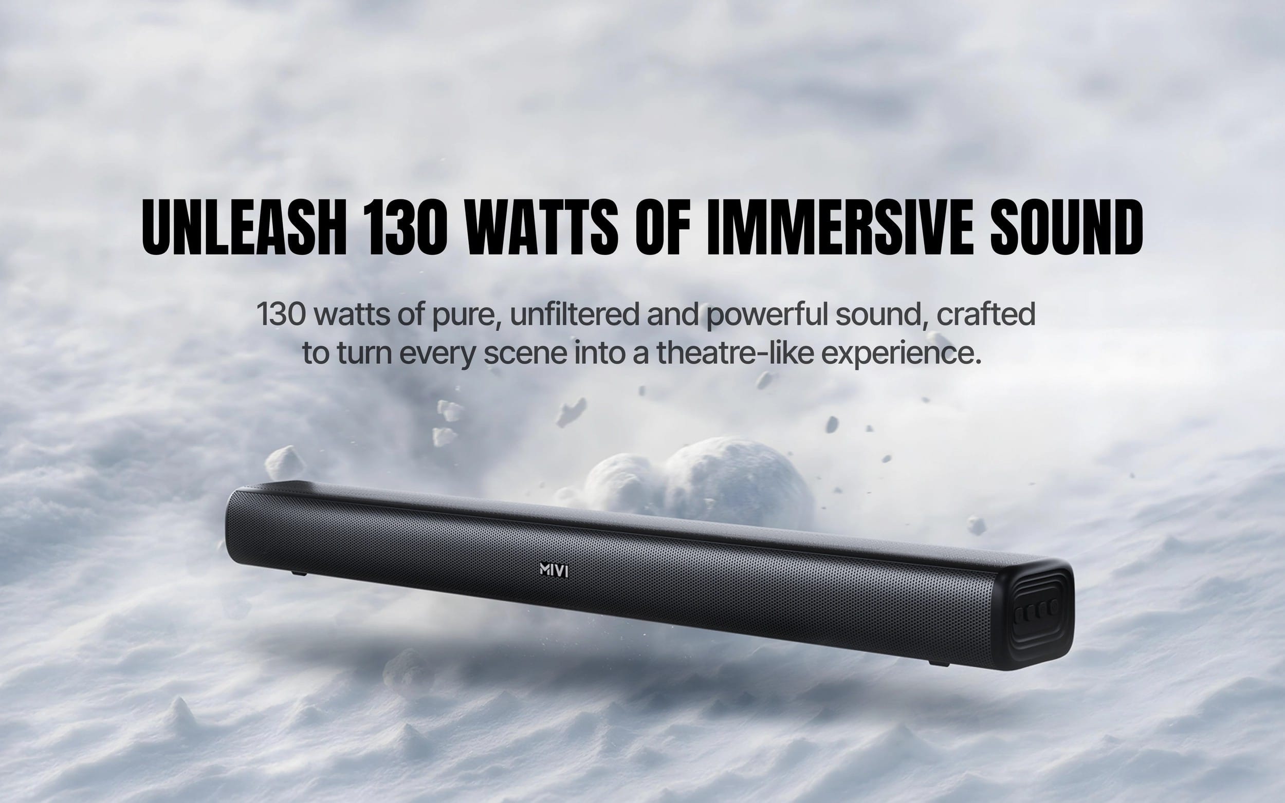 Mivi Fort R130 With 2 Inbuilt Subwoofers 130W Bluetooth Soundbar Speaker | 1 Year Warranty | One Remote Control | Made In India | - image 2