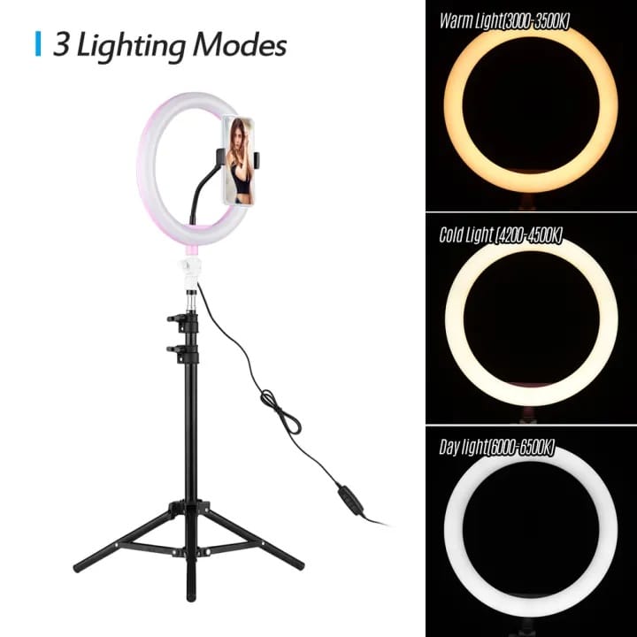 30cm Selfie Ring Light With Tripod Stand, Remote Control, Hose Phone Holder, 360 Rotatable Gimbal Photography - image 2