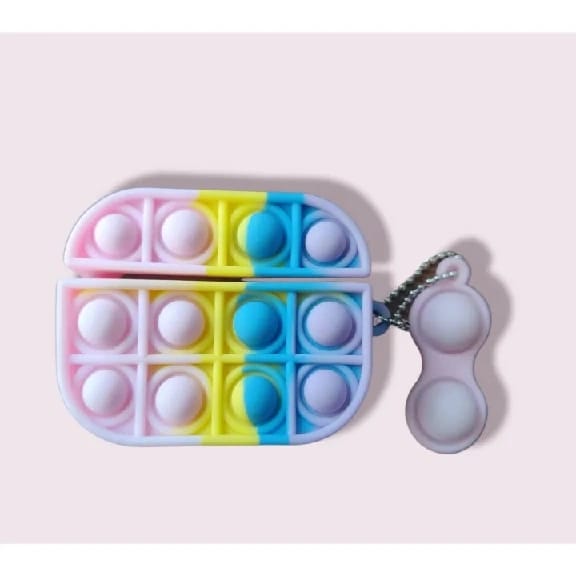 Airpod Pro Case, Silicone Pop Case For Airpods Pro, 3D Cute Pop Bubble Relief Stress Air Pods Protective Case Accessories (Pink 1)