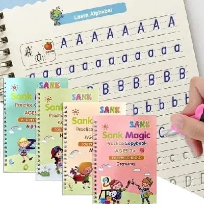 4 Pcs Sank Magic Practice Copybook English For Kids Reusable Magical Tracing Book For Handwriting - image 1