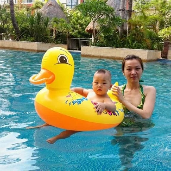Inflatable Duck Shaped Swimming Ring Tube For Kids - image 1