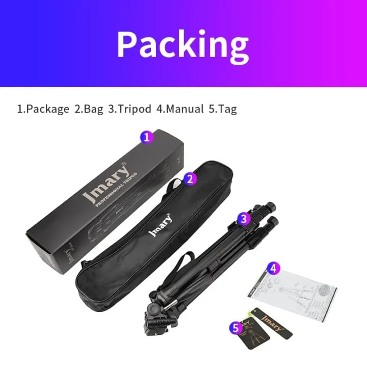 Jmary Kp-2254 Light 176cm-54cm Aluminum Foldable Tripod - image 2