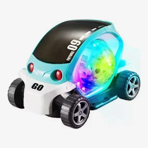 3D Light Toy Car Colorful Music Cartoon Electric Rotating Simulation Car - image 1
