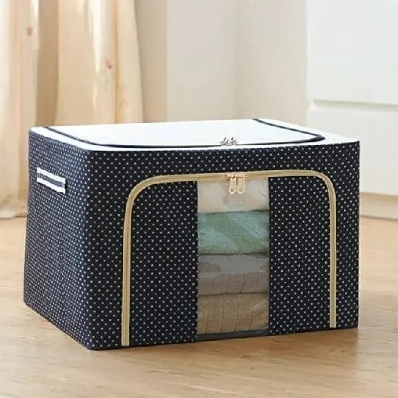 Printed Waterproof Cloth Storage Box (Colour May Vary) 66L Size:50*40*33 - image 1
