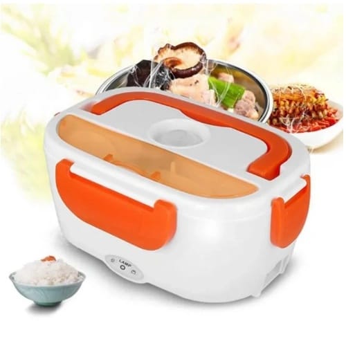 2 In 1 Electric Heating Lunch Box 40 W With Spoon And Two Compartments Food Warmer Food Heater - image 2