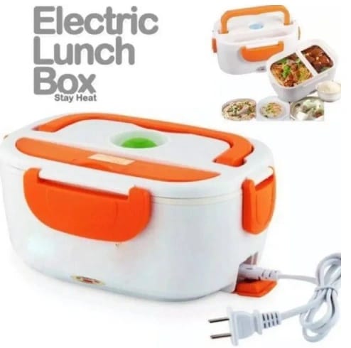 2 In 1 Electric Heating Lunch Box 40 W With Spoon And Two Compartments Food Warmer Food Heater - image 1
