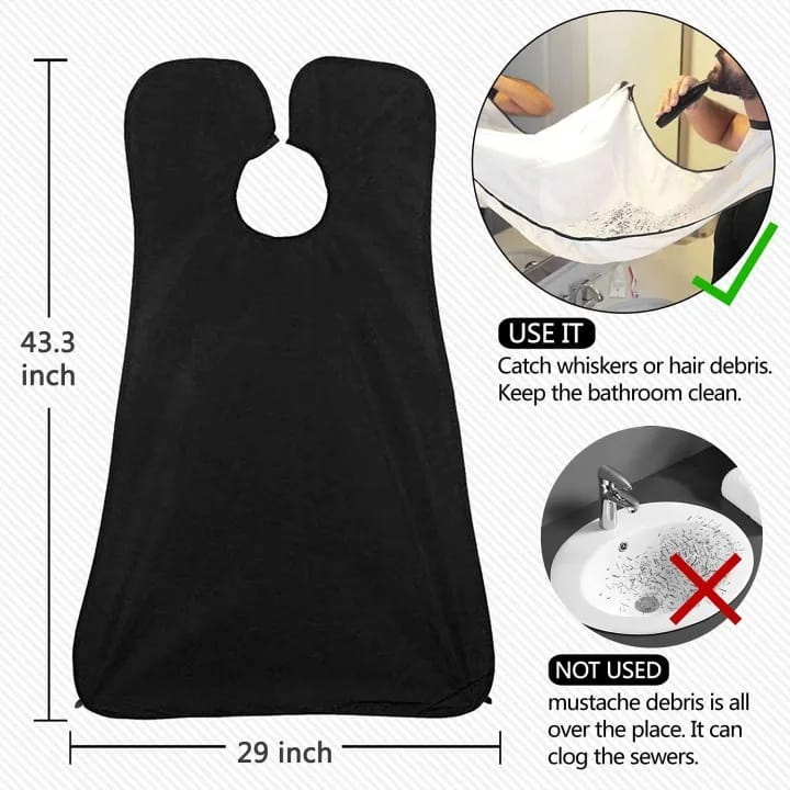 Beard Bib - Beard Catcher - One Size Fits All - Static & Stick Free Fabric - image 2