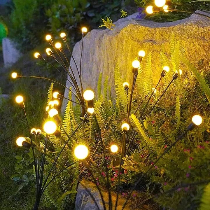 Solar Powered Firefly Lights 20 LED Swaying Lights Waterproof Decorative Garden Lights For Yard Patio Pathway Warm Color 2 Pcs - image 2