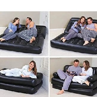 Air Sofa Bed Recliner Lounger (Black) (Free Electric Pump) - image 2