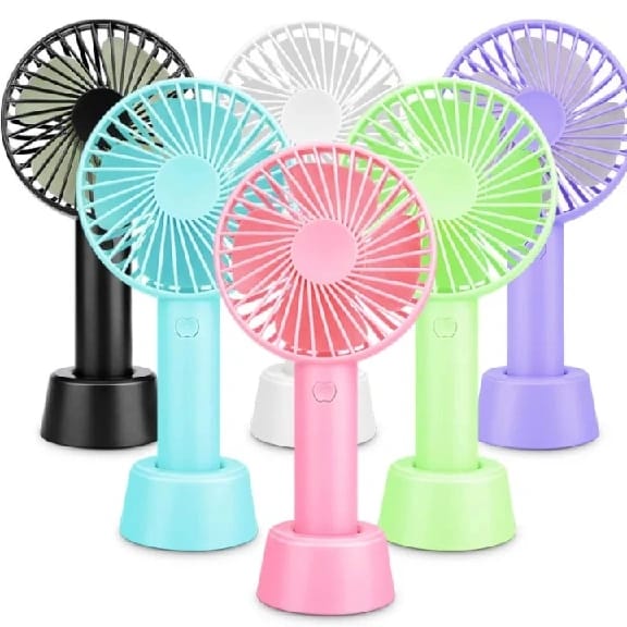 Mini Portable Fan Rechargeable With Stand 3 Speed And Long Lasting Battery Backup
