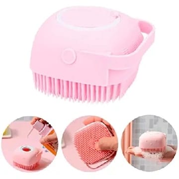 Silicone Shower Brush Soft Body Brush, Handheld Bath Scrubber, Massage Shower Cleansing Brush With Shampoo Shower Gel Dispenser For Men, Women, Sensitive, Delicate, Dry Skin - image 1