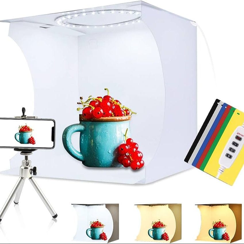 30cm X 30cm LED Folding Lightbox Photo Studio LED Desktop Studio Portable Photography Lightbox Back round 2 Colours Black and White - image 3