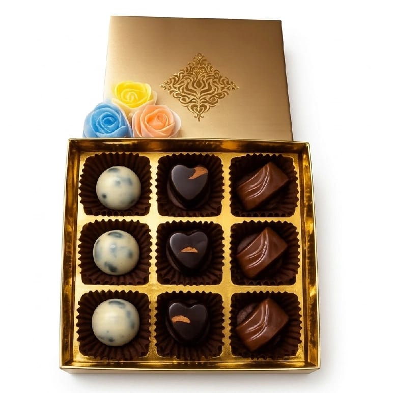 Premium Dark, Milk, And White Chocolates Box (9 Pieces) - image 3