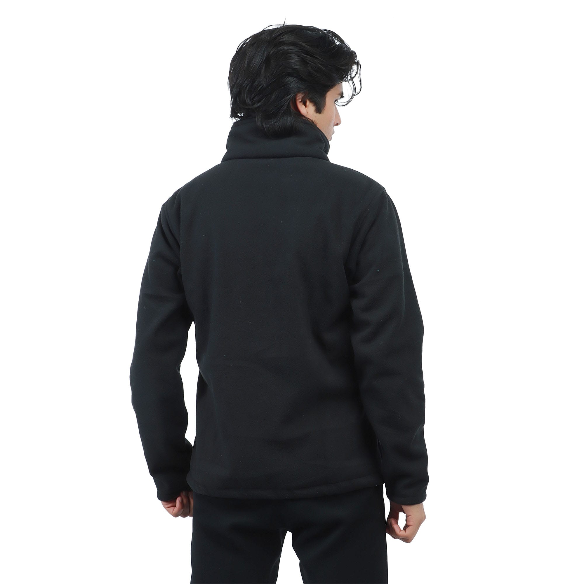 Men’S Black Windproof Fleece Jacket Fur Lined Warm Winter Full Sleeve Durable Outdoor Jacket - image 5