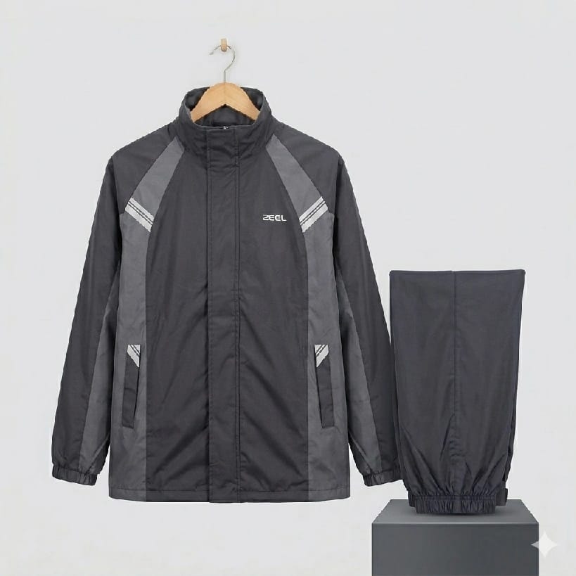 ZEEL Men'S Premium Waterproof Rain Suit (Jacket & Trouser Set) – Charcoal Grey