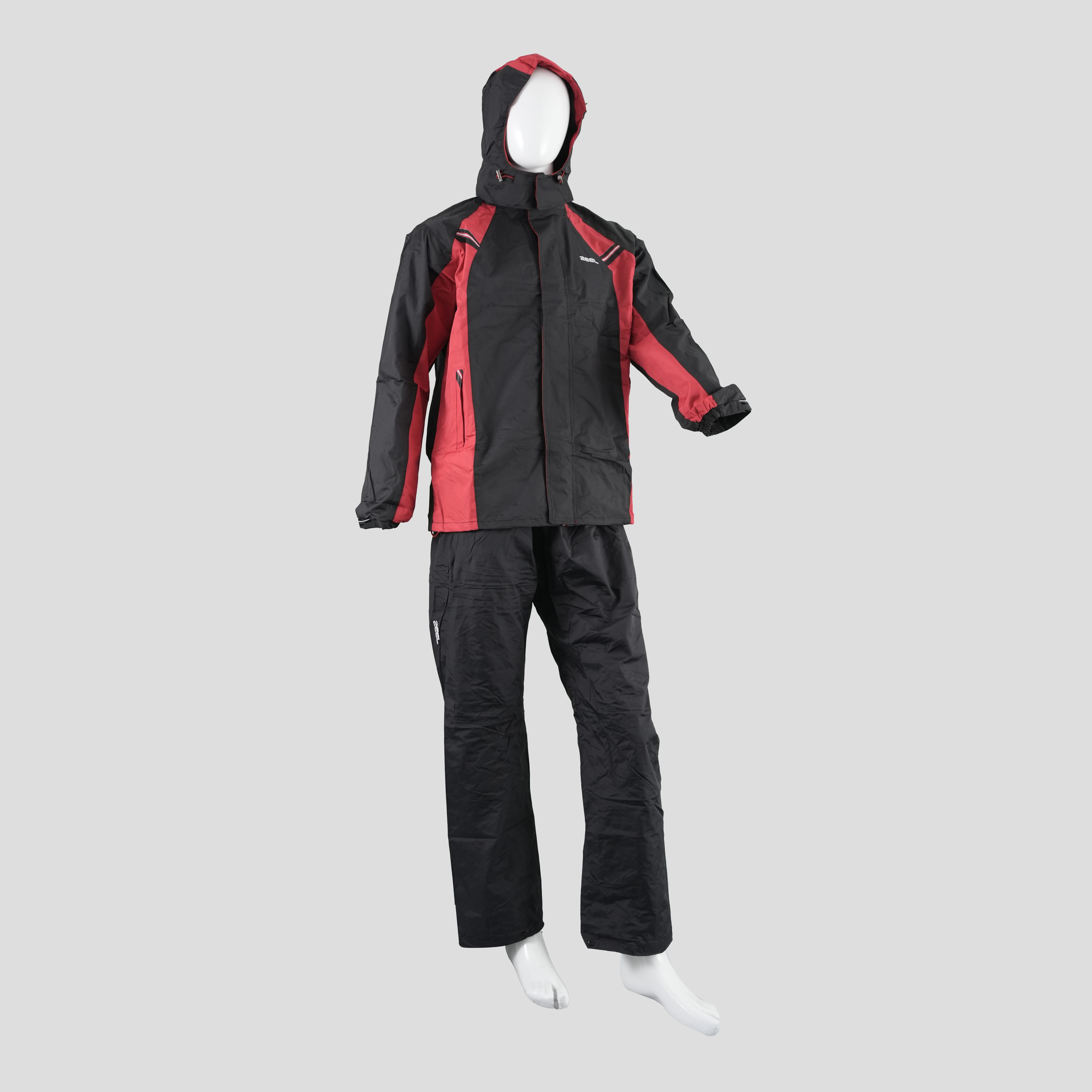 Durable Waterproof Black Rain Wear Coat Men'S Rain Jacket Trouser Rain Suit Raincoat For Motorcycle - image 4