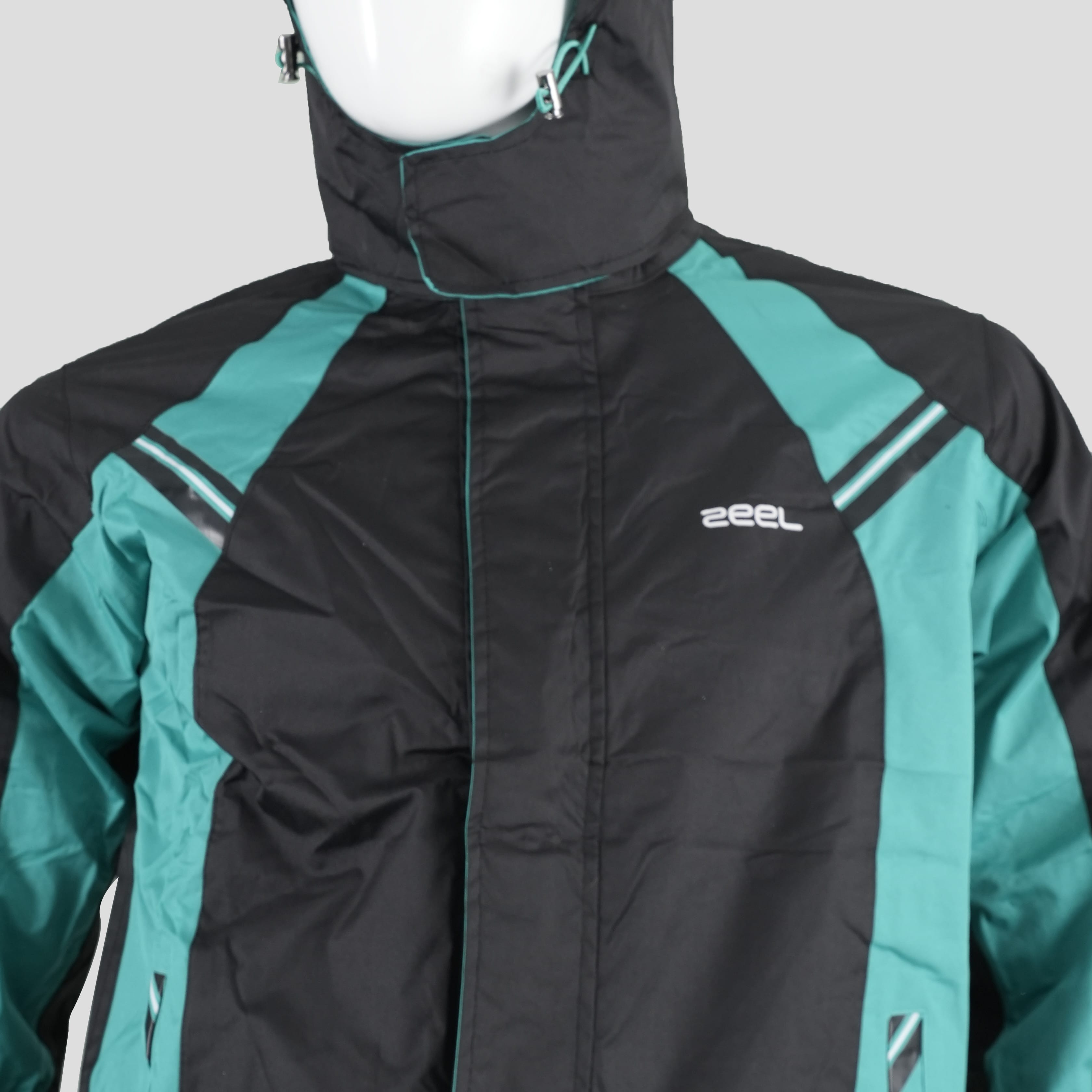 Green Durable Waterproof Black Rain Wear Coat Men'S Rain Jacket Trouser Rain Suit Raincoat For Motorcycle - image 2