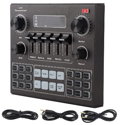 V9 Live Sound Card Bt Accompaniment Audio Mixer With Sound Effects Broadcasting Recording Network Singing On Phones Laptop - image 2