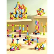 Magnetic Sticks Building Blocks 64 Pieces Toys Gift For Boys And Girls, Multicolored Building Set Magnet Sticks Balls And Rods Building Sets, Brainy Educational Learning Game For Preschool Toddlers Kids / Gift Item For Children - image 2
