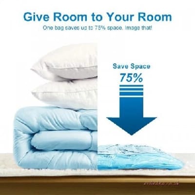 Smart Vacuum Storage Reusable (Free Pump) Seal Zip Lock Space Saver Bags Clothes Air Suction Compressed Bag (Pack Of 5) - image 3