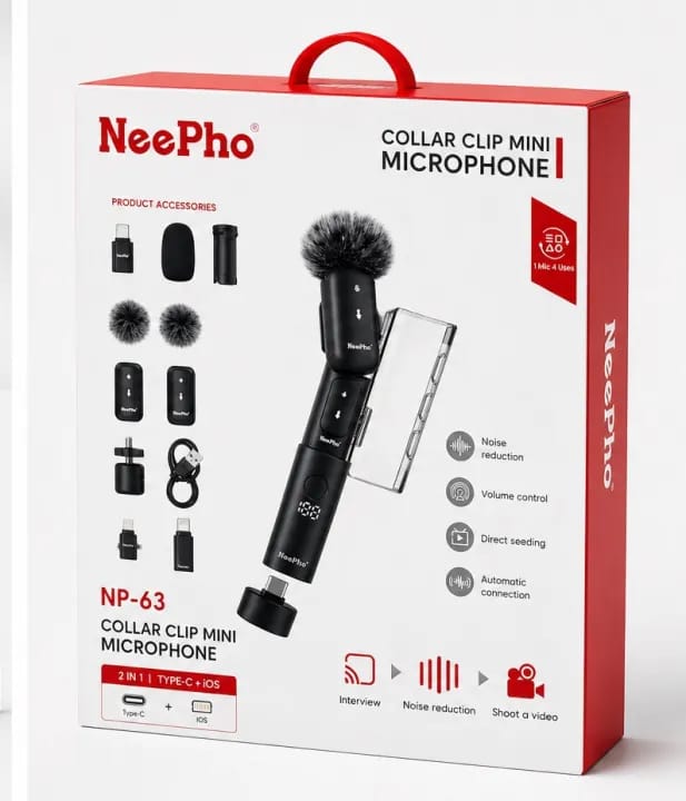 NeePho NP63 Portable Wireless Lavalier Microphone with Charging Case | Sulav - image 1