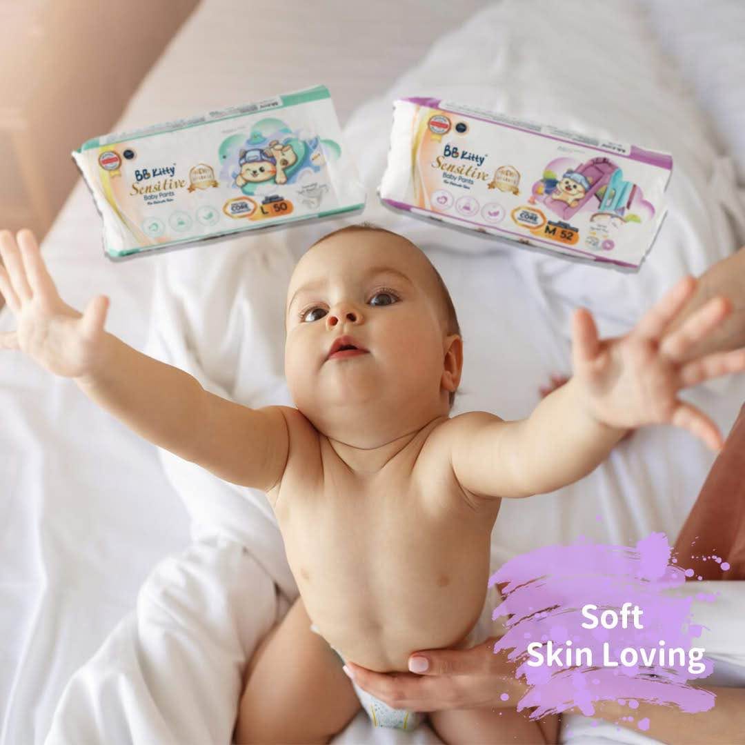 BB Kitty Ultra Absorptive Small S Size 25 Pcs Baby Diapers – (1-5 Months, 4-8kg) Magic Taped - image 2