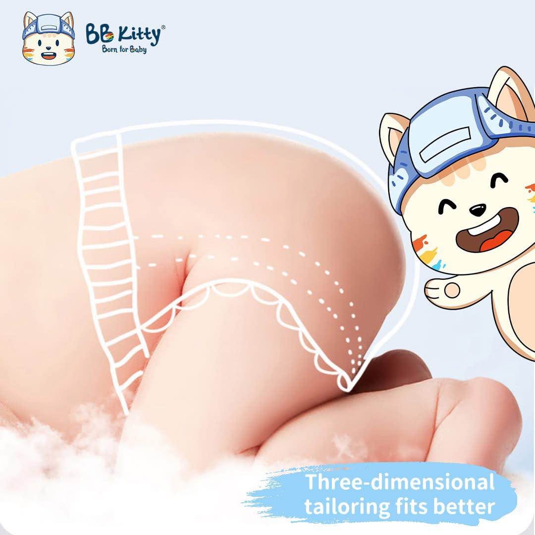 BB Kitty Ultra Absorptive M Size 52 Pcs – Baby Diapers Medium Pants - image 3