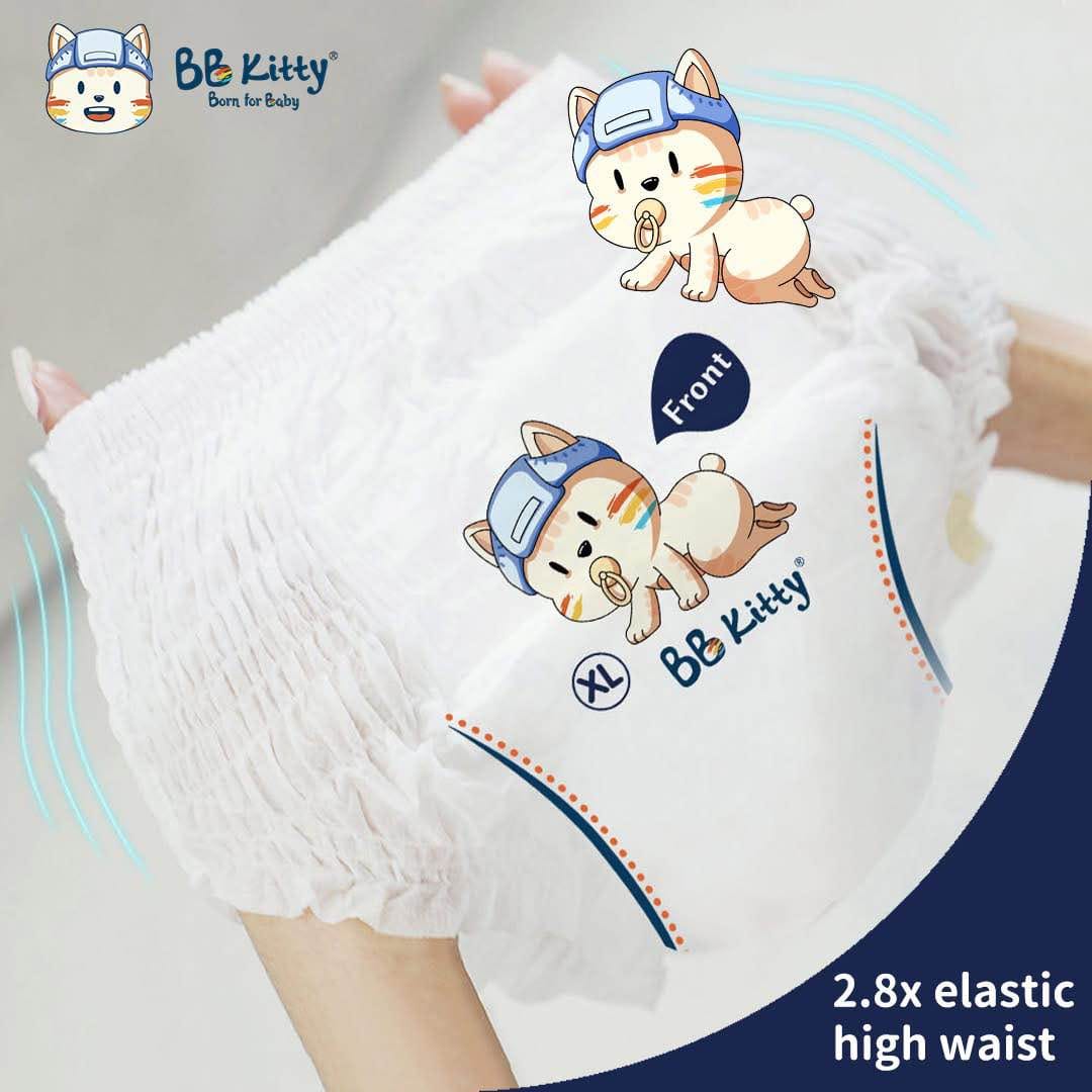 BB Kitty Ultra Absorptive M Size 52 Pcs – Baby Diapers Medium Pants - image 4