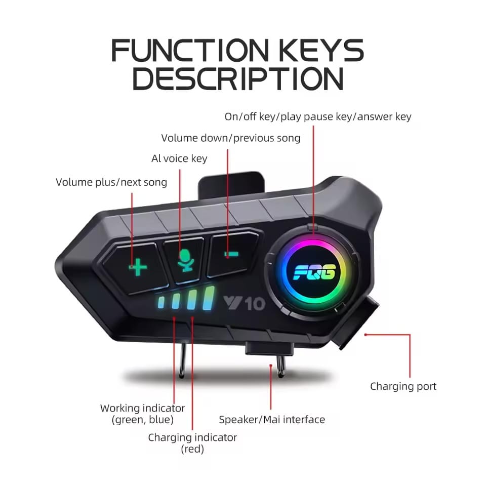 Bluetooth 5.3 Helmet Headset Wireless Hands-Free Call Phone Kit Motorcycle Waterproof Earphone MP3 Music Player Speaker For Bike - image 5