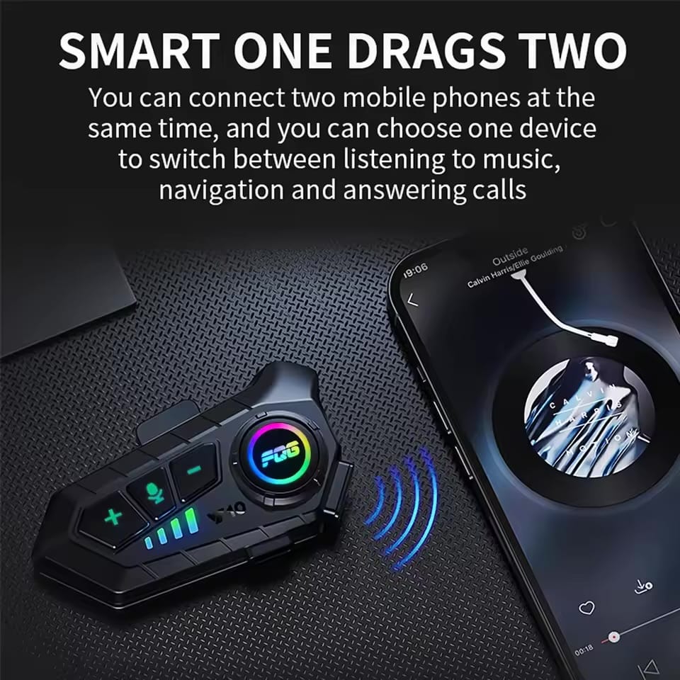 Bluetooth 5.3 Helmet Headset Wireless Hands-Free Call Phone Kit Motorcycle Waterproof Earphone MP3 Music Player Speaker For Bike - image 3