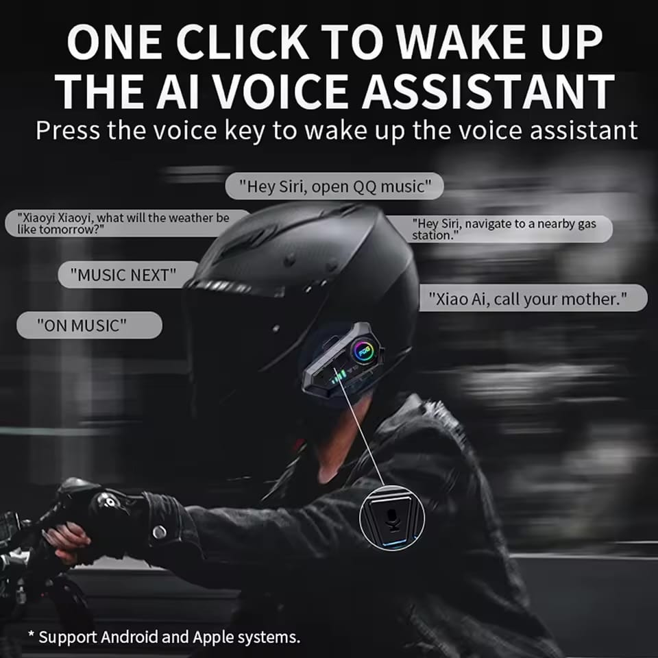 Bluetooth 5.3 Helmet Headset Wireless Hands-Free Call Phone Kit Motorcycle Waterproof Earphone MP3 Music Player Speaker For Bike - image 2