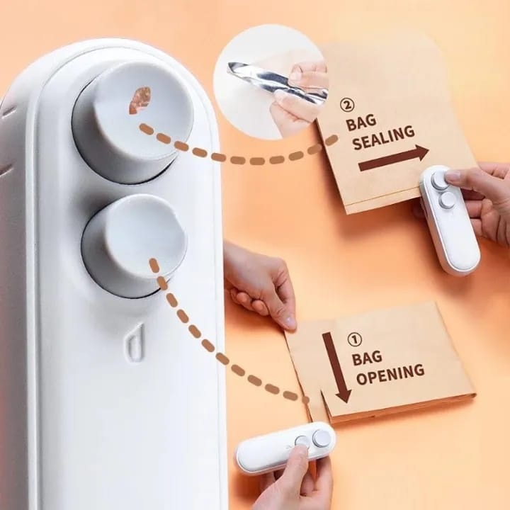 Rechargeable Plastic Bag Sealer with Cutter | Portable Heat Sealing Machine for Food Storage - image 4