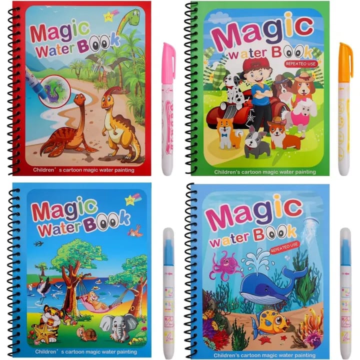 Reusable Water Drawing Book for Kids | Magic Doodle Book with Water Pen | Educational Coloring Toy - image 4