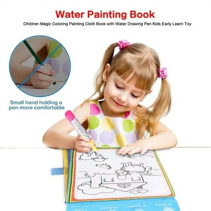 Reusable Water Drawing Book for Kids | Magic Doodle Book with Water Pen | Educational Coloring Toy - image 2