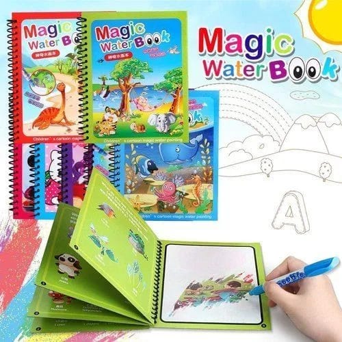 Reusable Water Drawing Book for Kids | Magic Doodle Book with Water Pen | Educational Coloring Toy - image 5