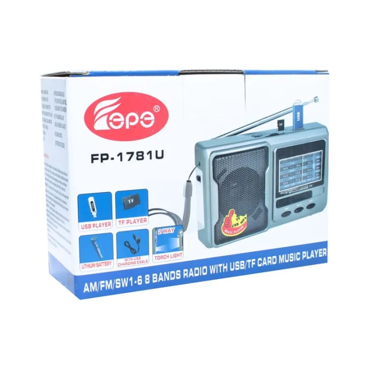 Rechargeable FM AM Radio | USB Card Music Player | Portable Radio for Home, Travel & Outdoor Use - image 3