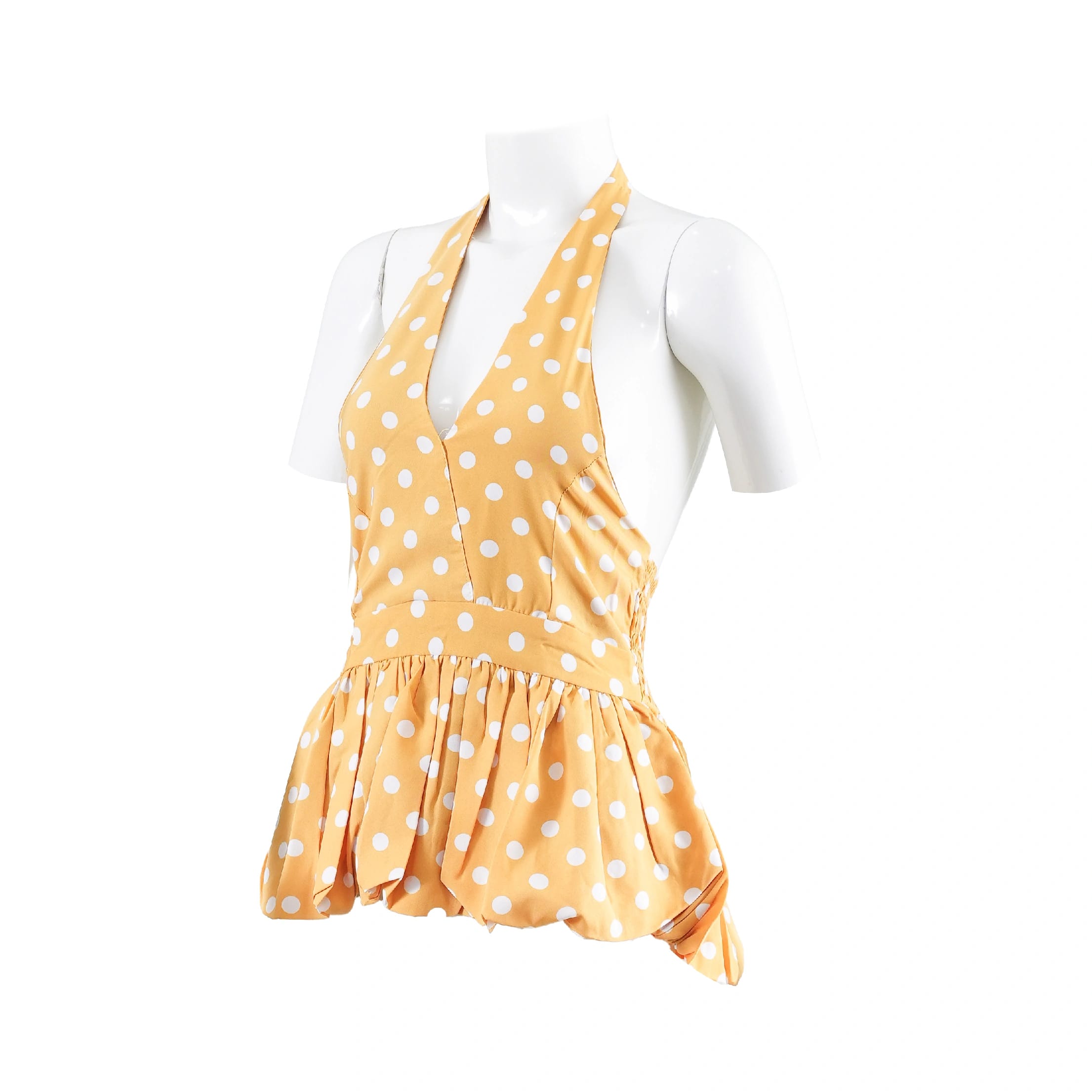 Polka Halter T-Shirt - Yellow Color - image 2
