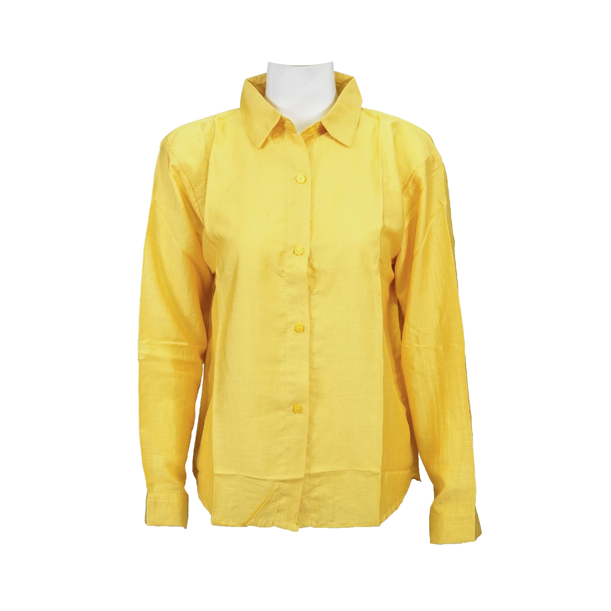 Thai Imported Georgette Long Shirt For Women (Yellow) - image 1