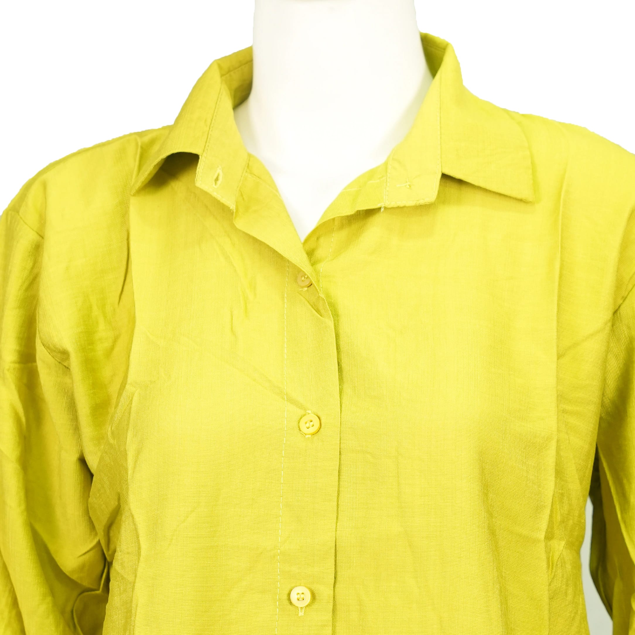 Thai Imported Georgette Long Shirt For Women (Light Yellow) - image 2