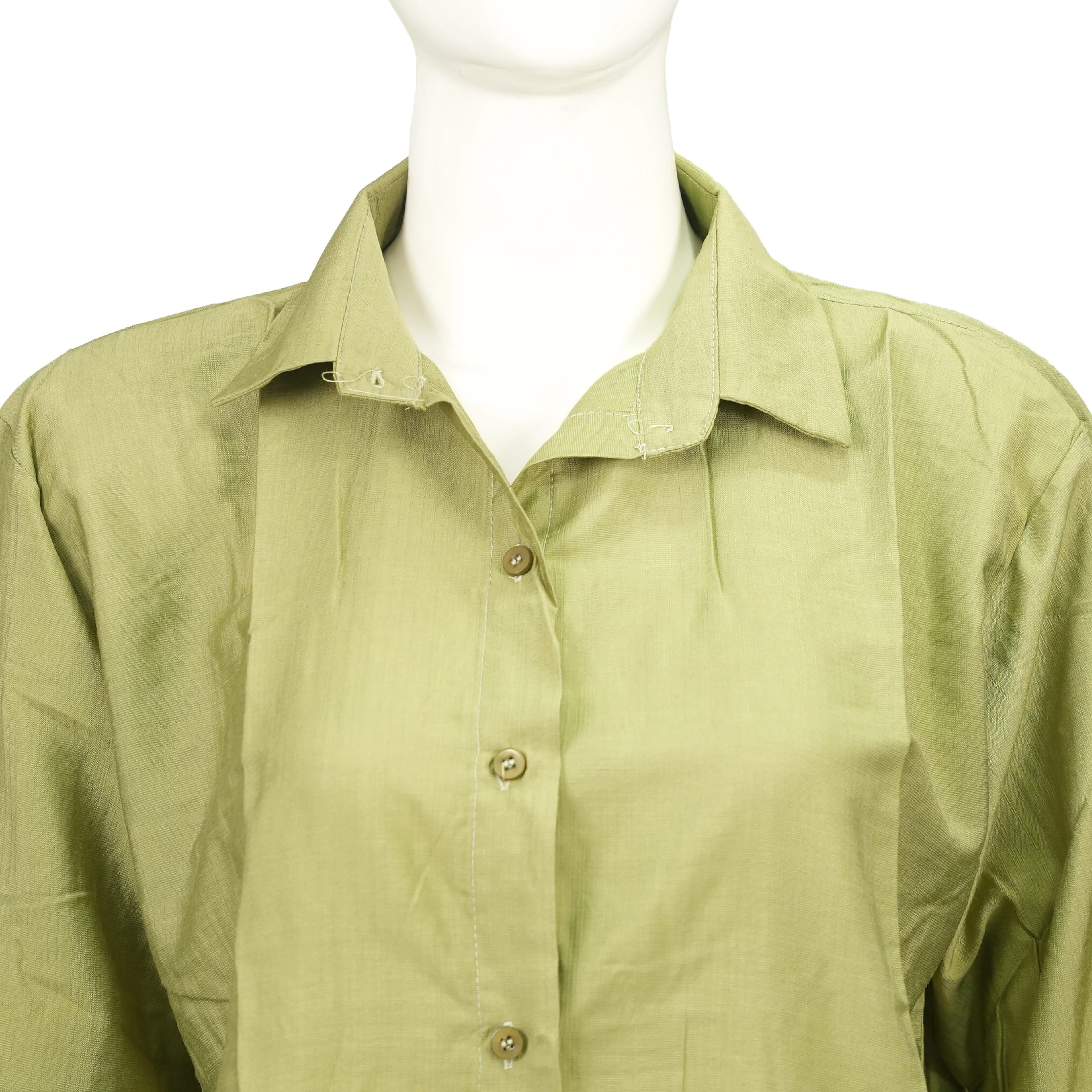 Thai Imported Georgette Long Shirt For Women (Light Green) - image 2